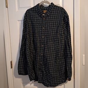 The Foundry Supply Co. Men's Navy Green And White Checkered Big And Tall  Shirt